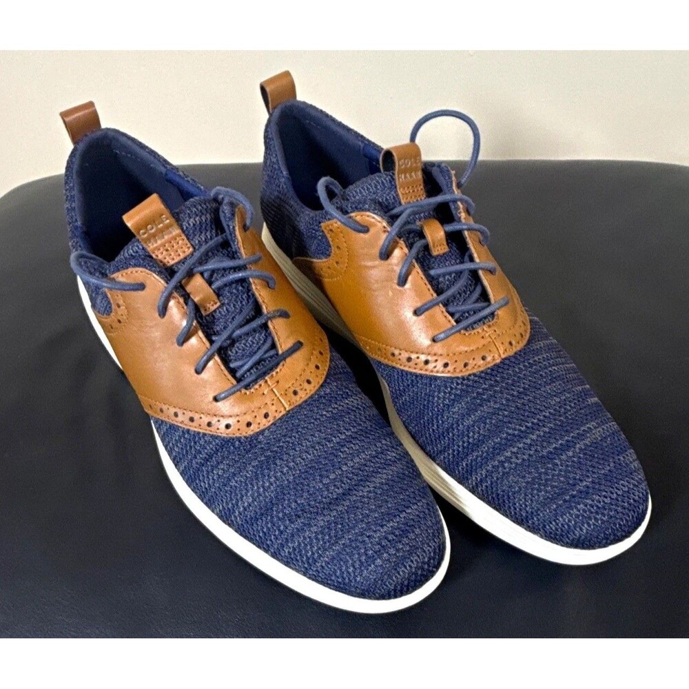Cole Haan GrandPrø Men’s Knit Lace-Up Sneakers Blue/Brown US 11 M